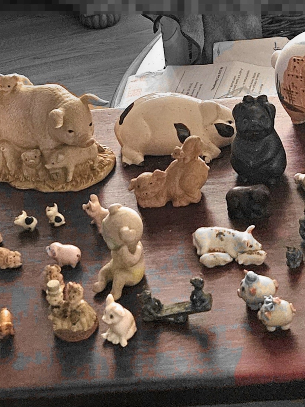 Assorted Mini Ceramic, Prewit Pig Figurine - White, Black, Tan, Pink $50 OBO